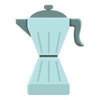 Cozy home coffee pot icon, cartoon style vector