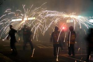 Abstract photo of devils and fireworks parties.