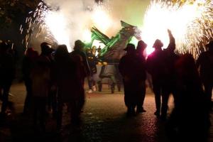 Abstract photo of devils and fireworks parties.