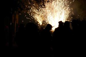 Abstract photo of devils and fireworks parties.