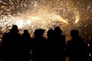 Abstract photo of devils and fireworks parties.