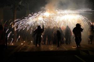 Abstract photo of devils and fireworks parties.