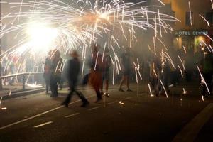 Abstract photo of devils and fireworks parties.