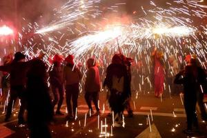 Abstract photo of devils and fireworks parties.