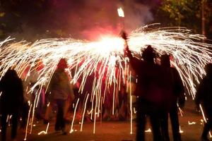 Abstract photo of devils and fireworks parties.