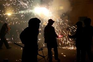 Abstract photo of devils and fireworks parties.