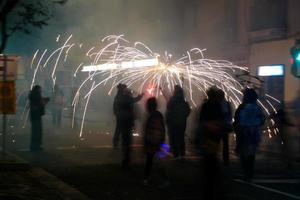 Abstract photo of devils and fireworks parties.