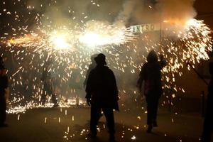 Abstract photo of devils and fireworks parties.