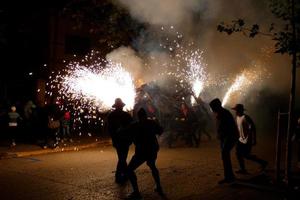 Abstract photo of devils and fireworks parties.