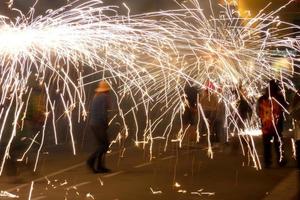 Abstract photo of devils and fireworks parties.