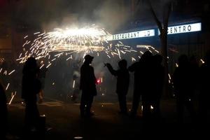 Abstract photo of devils and fireworks parties.