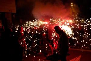 Abstract photo of devils and fireworks parties.