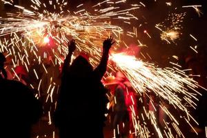 Abstract photo of devils and fireworks parties.