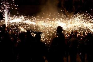 Abstract photo of devils and fireworks parties.