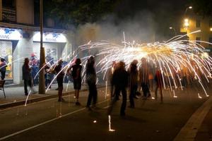 Abstract photo of devils and fireworks parties.