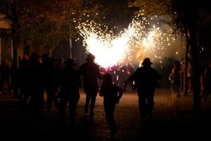 Abstract photo of devils and fireworks parties.