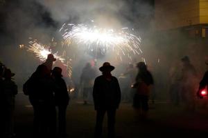 Abstract photo of devils and fireworks parties.