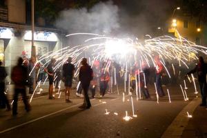 Abstract photo of devils and fireworks parties.