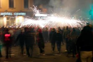 Abstract photo of devils and fireworks parties.