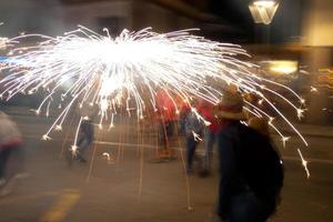 Abstract photo of devils and fireworks parties.