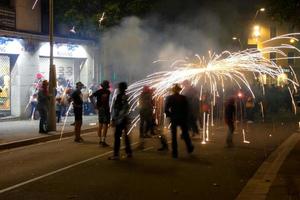 Abstract photo of devils and fireworks parties.