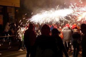 Abstract photo of devils and fireworks parties.