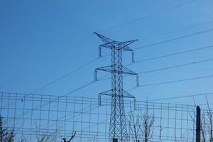 Metal towers, engineering works that support the copper cables that carry electricity. photo