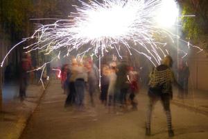 Abstract photo of devils and fireworks parties.