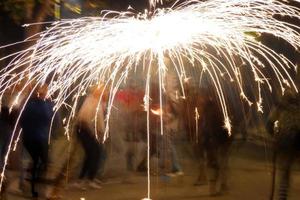 Abstract photo of devils and fireworks parties.