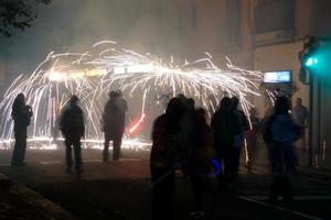 Abstract photo of devils and fireworks parties.