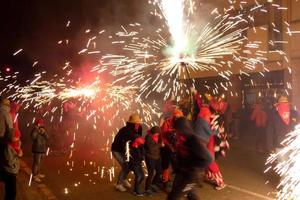 Abstract photo of devils and fireworks parties.