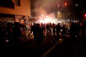 Abstract photo of devils and fireworks parties.