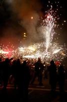 Abstract photo of devils and fireworks parties.