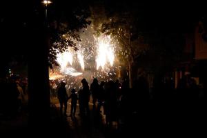 Abstract photo of devils and fireworks parties.