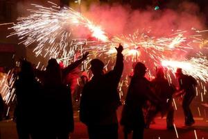 Abstract photo of devils and fireworks parties.