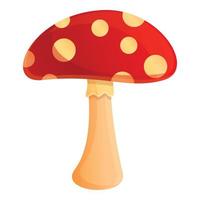 icono de hongo rojo del bosque de la fiesta de otoño, estilo de dibujos animados vector