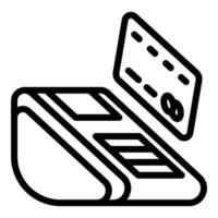 Pos bank terminal icon, outline style vector