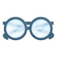 Cozy home round eyeglasses icon, cartoon style vector