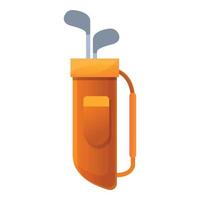 Club golf bag icon, cartoon style vector