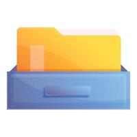 Archive folder icon, cartoon style vector