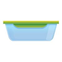 Food container icon, cartoon style vector