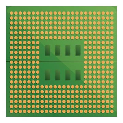 Gpu processor icon, cartoon style