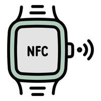 Nfc smartwatch icon, outline style vector