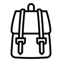 icono de mochila textil, estilo de esquema vector