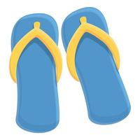 Summer beach slippers icon, cartoon style vector