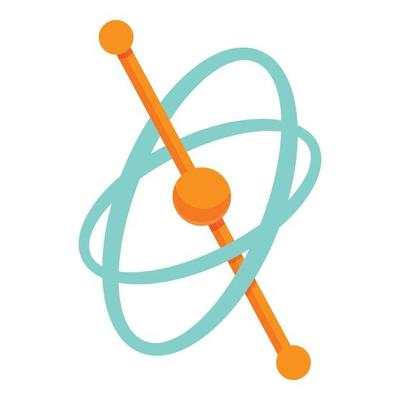 Spiral gyroscope icon, cartoon style