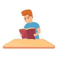 Kid programming book icon, cartoon style vector