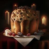 Panettone is the traditional Italian dessert for Christmas photo