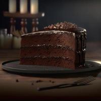 Delicious dessert, elegant, homemade chocolate cake photo