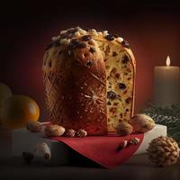 panettone es el postre italiano tradicional para navidad foto